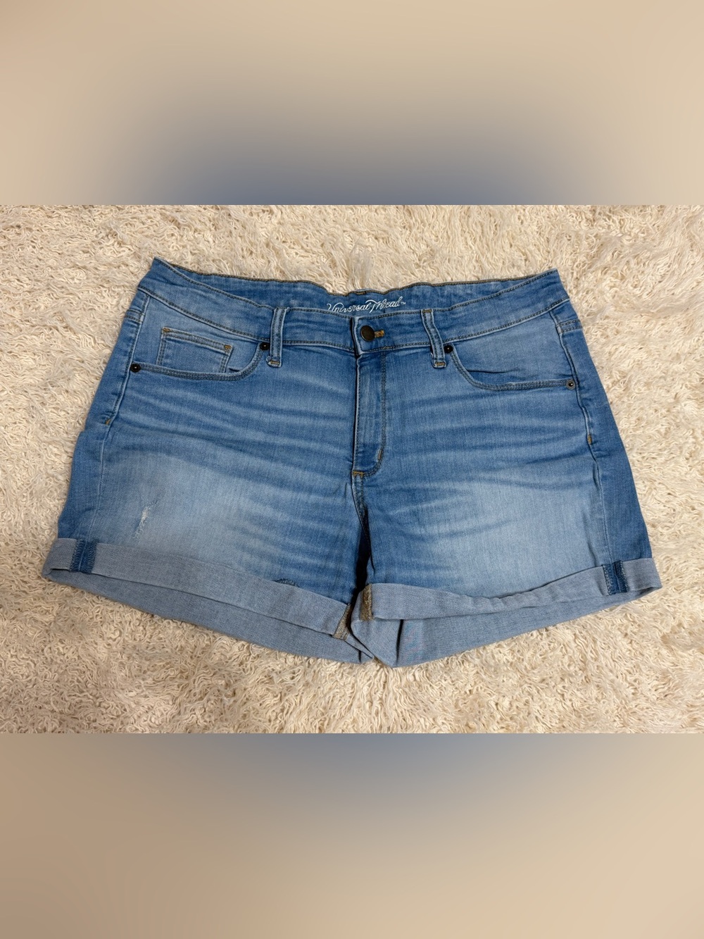 Universal Thread Light Wash Rolled Hem Denim Shorts